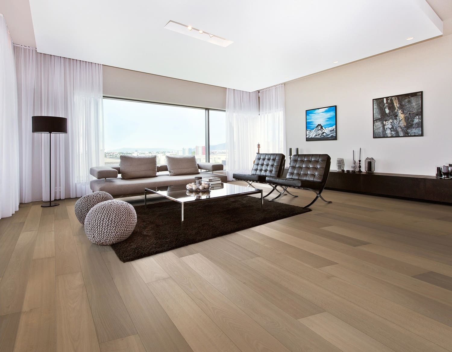 Vinyl plank flooring in living room