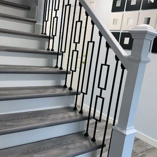 Wood and metal staircase